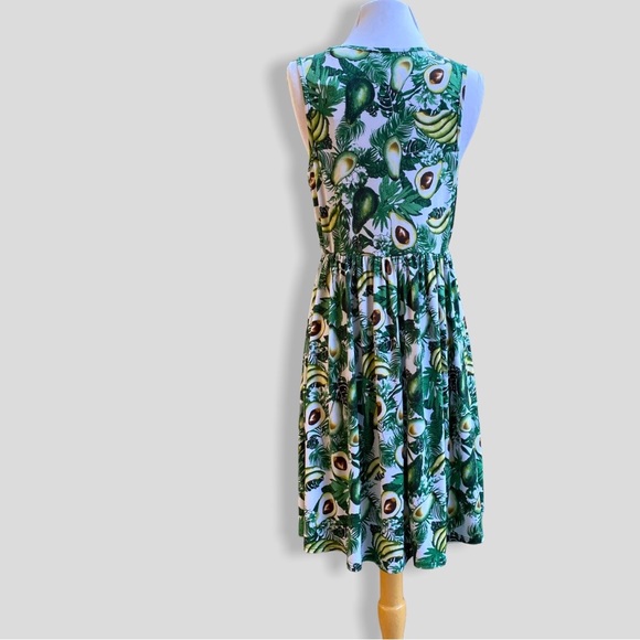 Bouncy Avocado Stretchy Spandex Dress MEDIUM Drop Waist Sleeveless Maternity - Picture 6 of 8